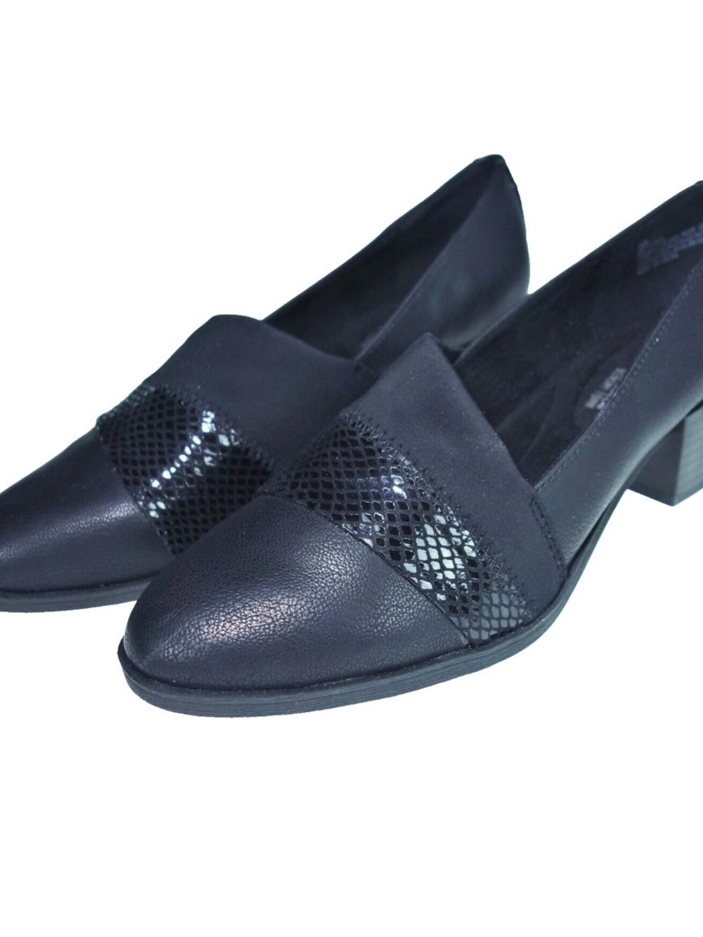 8.5W Gloria Vanderbilt Pippa Black Slip On Block Heel Loafer Memory Foam Womens - Picture 6 of 6